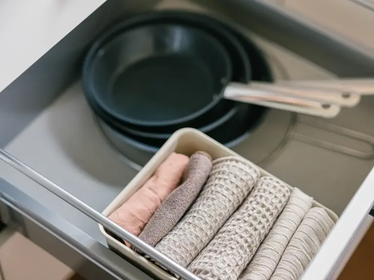 Fully equipped kitchen in the Stay Eden SAPPHIRE BLUE apartment in Ramstein, showcasing a modern stovetop with a pan ready for use.