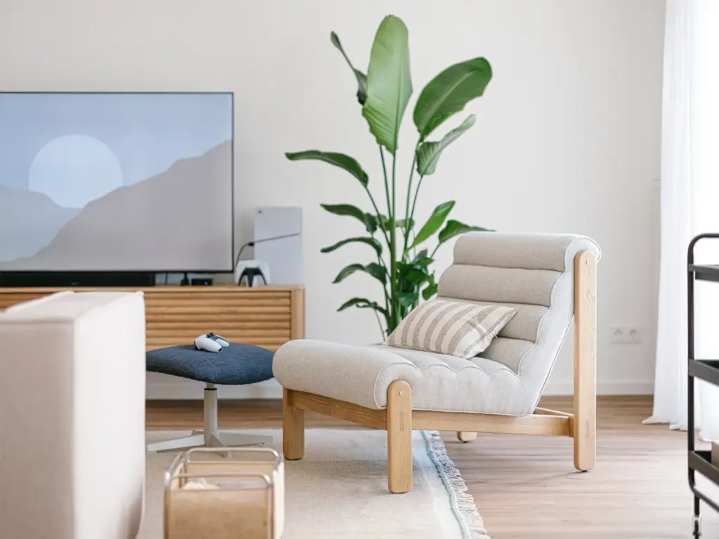 Living area in a furnished off-base apartment used for last-minute TDY lodging near Ramstein Air Base